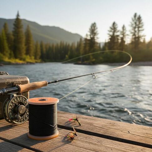 Fly Tying Thread for Fishing, 200D Black, 100 Yard, Fluorescent Bass Hook Line, Accessories for Fly Tying Materials in Kuwait