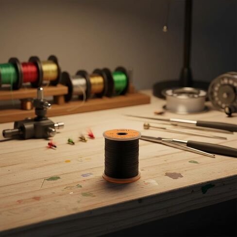 Fly Tying Thread for Fishing, 200D Black, 100 Yard, Fluorescent Bass Hook Line, Accessories for Fly Tying Materials in Kuwait