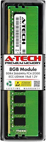 A-Tech 8GB RAM for Dell PowerEdge T340 | DDR4 2666MHz PC4-21300 ECC Unbuffered UDIMM 1Rx8 Server Single Memory Upgrade Module (Replacement for SNPD715XC/8G, AA335287, AA358200, D715X, 0D715X) V2 in Kuwait