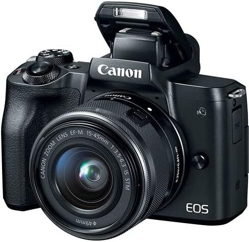 Canon EOS M50 Mirrorless Vlogging Digital Camera with 15-45mm Lens, Camera Bag, 64GB Memory Card, Cleaning Set + More (2680C011) - Starter Bundle in Kuwait