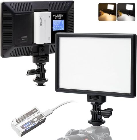Viltrox L-116T On-Camera Bi-Color LED Light with LCD Display, 116 Lamp Beads in Kuwait
