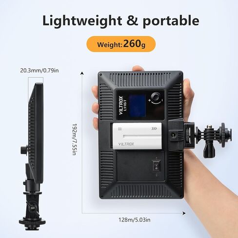 Viltrox L-116T On-Camera Bi-Color LED Light with LCD Display, 116 Lamp Beads in Kuwait