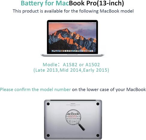 بطارية BNDeluxe A1502 A1582 لجهاز MacBook Pro Retina مقاس 13 بوصة A1493 [أوائل 2015، منتصف 2014، أواخر 2013] 11.42 فولت، 74.9 وات في الساعة in Kuwait