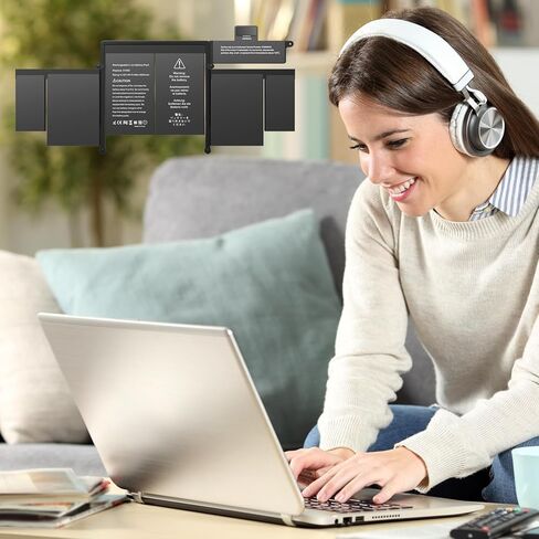 بطارية BNDeluxe A1502 A1582 لجهاز MacBook Pro Retina مقاس 13 بوصة A1493 [أوائل 2015، منتصف 2014، أواخر 2013] 11.42 فولت، 74.9 وات في الساعة in Kuwait