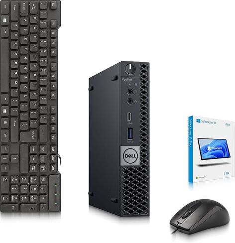 كمبيوتر مكتبي صغير طراز OptiPLex 7070 من Dell - الجيل التاسع من Intel Core i5-9500T - ذاكرة وصول عشوائي DDR4 سعة 8 جيجابايت - محرك أقراص SSD سعة 128 جيجابايت - لوحة مفاتيح وماوس - شبكة Wi-Fi - كمبيوتر شخصي صغير للأعمال - Window 11 Pro (متجدد) in Kuwait