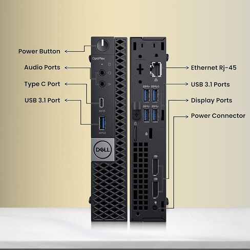 كمبيوتر مكتبي صغير طراز OptiPLex 7070 من Dell - الجيل التاسع من Intel Core i5-9500T - ذاكرة وصول عشوائي DDR4 سعة 8 جيجابايت - محرك أقراص SSD سعة 128 جيجابايت - لوحة مفاتيح وماوس - شبكة Wi-Fi - كمبيوتر شخصي صغير للأعمال - Window 11 Pro (متجدد) in Kuwait