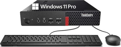 كمبيوتر لينوفو ثينك سنتر M710q تايني ميني المكتبي، رباعي النواة i5-7500 3.4 جيجا هرتز، ذاكرة الوصول العشوائي 8 جيجا، 256 جيجا اس اس دي، لوحة مفاتيح وماوس، واي فاي، BT، DisplayPort، Windows 11 Pro (متجدد) in Kuwait