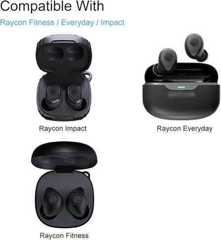 أطراف أذن بديلة لسماعات الأذن Raycon للاستخدام اليومي/اللياقة البدنية/التأثير، أطراف أذن من السيليكون الناعم 12 زوجًا (S/M/L) أسود in Kuwait