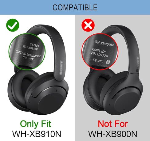 وسائد أذن بديلة من GVOEARS لسماعات Sony WH-XB910N Extra Bass، وسائد أذن مع جلد بروتين ناعم، وإسفنج عازل للضوضاء - أسود in Kuwait