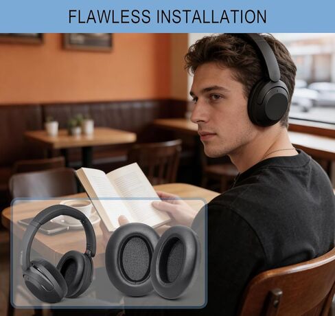وسائد أذن بديلة من GVOEARS لسماعات Sony WH-XB910N Extra Bass، وسائد أذن مع جلد بروتين ناعم، وإسفنج عازل للضوضاء - أسود in Kuwait