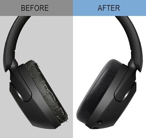 وسائد أذن بديلة من GVOEARS لسماعات Sony WH-XB910N Extra Bass، وسائد أذن مع جلد بروتين ناعم، وإسفنج عازل للضوضاء - أسود in Kuwait