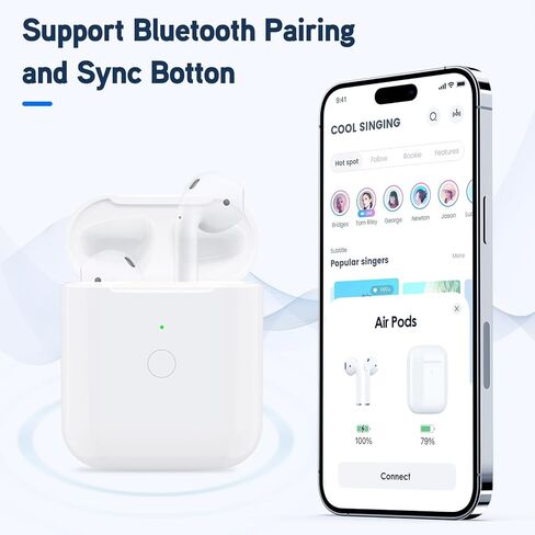 Replacement Airpod Wireless Charging Case, Charging Case Compatible for Air Pod 1st 2nd Generation, Airpods1&2 Charger Case Replacement,Bluetooth Pairing in Kuwait