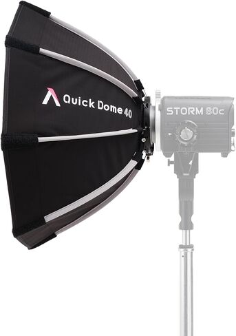Aputure Quick Dome 40 Mini ProLock Mount Circular Softbox for Storm 80c، تصميم مكافئ عميق 40 سم، مزلاج سريع التحرير، يتضمن انتشار 1-Stop/2-Stop وشبكة 40 درجة لإضاءة الفيديو والتصوير الفوتوغرافي in Kuwait
