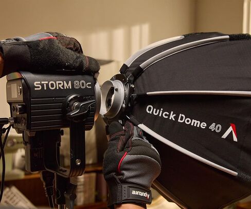 Aputure Quick Dome 40 Mini ProLock Mount Circular Softbox for Storm 80c، تصميم مكافئ عميق 40 سم، مزلاج سريع التحرير، يتضمن انتشار 1-Stop/2-Stop وشبكة 40 درجة لإضاءة الفيديو والتصوير الفوتوغرافي in Kuwait