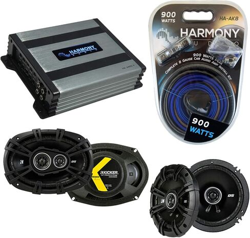 Harmony Audio Compatible with Nissan Xterra 2005-2008 Speaker Replacement Kicker Bundle DSC65 DSC693 & Harmony HA-A400.4 Amp in Kuwait