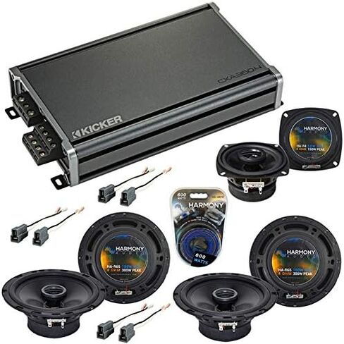 Harmony Audio HA-R65 Compatible with Mitsubishi Montero Sport 97-04 Rhythm Series 6.5" Replacement 300W Speakers, HA-R4 4" Replacement 150W Speakers and HA-729301 Speaker Replacement Harness Kit in Kuwait