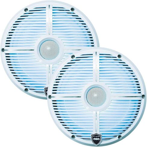 Wet Sounds REVO 6-XWW White Closed XW Grille 6.5 Inch Marine LED Coaxial Speakers (Pair) (Renewed) in Kuwait