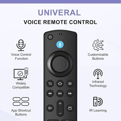 Replacement Voice Remote Control Fit for All Fire Smart TV Cube, Firestick 4K/4K Max (1st/2nd Gen), Stick (2nd/3rd Gen)/Lite/HD, Smart TV 3rd Gen, for Hisense TCL Insignia TVs in Kuwait
