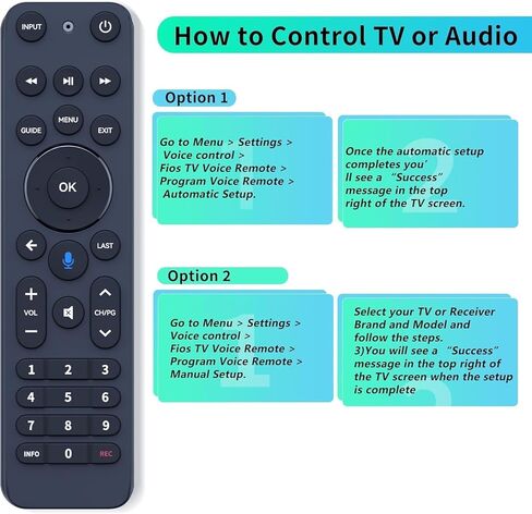 بديل لجهاز التحكم عن بعد Verizon FiOS TV One، جهاز تحكم عن بعد صوتي متوافق مع 2019 MG3-R32140B VRC4100 BLE - سهل الاقتران in Kuwait