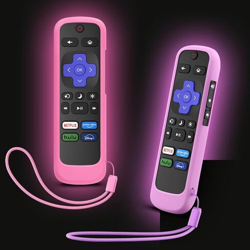 غطاء عن بعد لتلفزيون Hisense TCL Roku، جراب بديل عالمي متوافق مع جهاز التحكم عن بعد الصوتي Roku، يتوهج في الظلام (أزرق + أخضر) in Kuwait