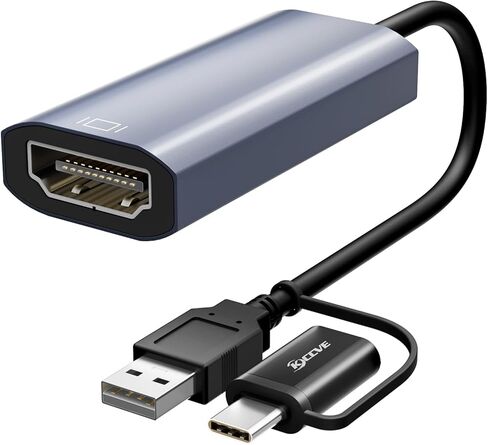 محول KCEVE USB إلى HDMI، محول USB-A 3.0 ذكر إلى HDMI أنثى 1080P@60 هرتز، مناسب لنظام التشغيل Windows XP/7/8/10/11 - لا يمكن استخدام واجهة BIOS، فقط يدعم الجيل الحادي عشر أو المعالج الأحدث in Kuwait