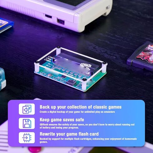 قارئ بطاقات الألعاب فاباتر، أداة النسخ الاحتياطي ROM GB GBA، محول USB لعربة الفلاش مع كابل USB C، يدعم أنواع حفظ Flash EEPROM، متوافق مع النسخ الاحتياطي المتقدم لـ Gameboy in Kuwait