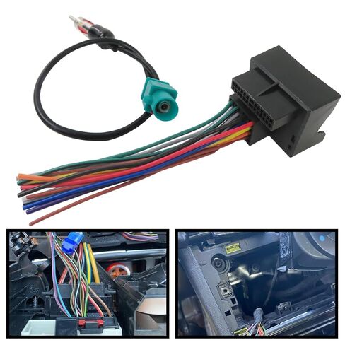 مجموعة أسلاك ستيريو مع محول هوائي فقرا لسيارة BMW X5 (مع/خارج Nav) 2000-2006، لـ Z4 2003-2011، مجموعة كابل سلك مشغل الأقراص المضغوطة لراديو ما بعد البيع من Qblahip in Kuwait