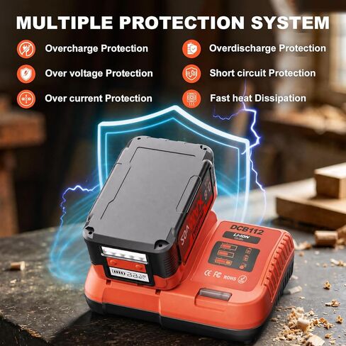 【NEW VERSION】2Pack 8.0Ah Replacement for Dewalt 20V Lithium Battery with LCD Screen, Compatible with Dewalt 20 Volt Battery Max DCB200 DCB201 DCB203 DCB204 DCB205, Support PD bidirectional Output 65W in Saudi Arabia