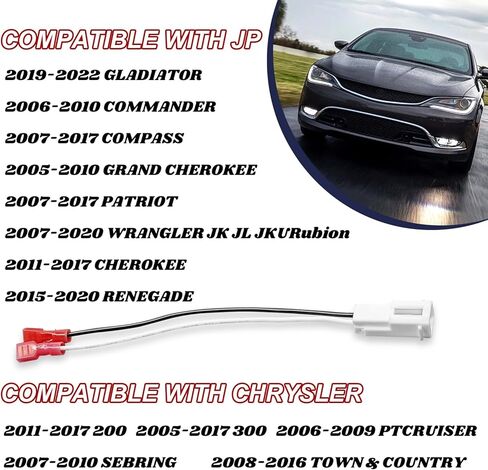 2PC Front Dash Tweeters Speaker Wiring Harness Connector Plug, Audio Cable Plug Compatible with Dart 2013-2016 Journey 2010-2018 Jp Commander 2006-2010 etc in Kuwait