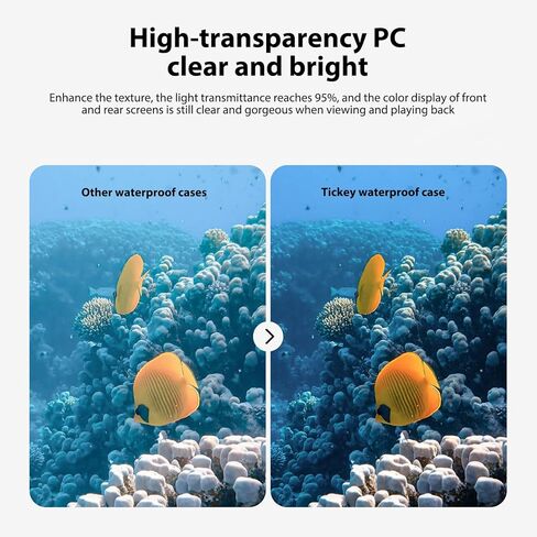 Yunseity Underwater Water Proof Case for Action 6 Camera, 60M/196FT Diving Housing Shell Transparent Protective Case with Anti Fog for Action 6 Sports Cameras Accessories in Kuwait