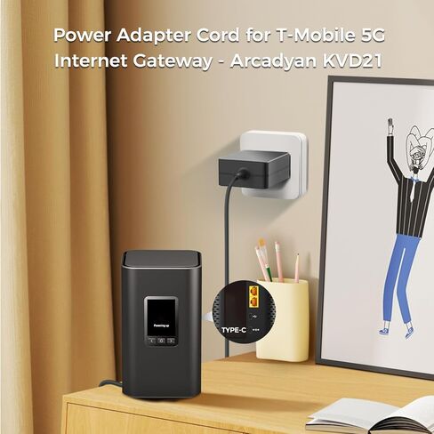 محول طاقة USB-C بقدرة 45 واط لبوابة الإنترنت T-Mobile 5G Arcadyan KVD21، Sagemcom Fast 5688W، TMO-G4SE، TMO-G4AR Home Wi-Fi Hotspot Router Charger سلك الطاقة in Kuwait