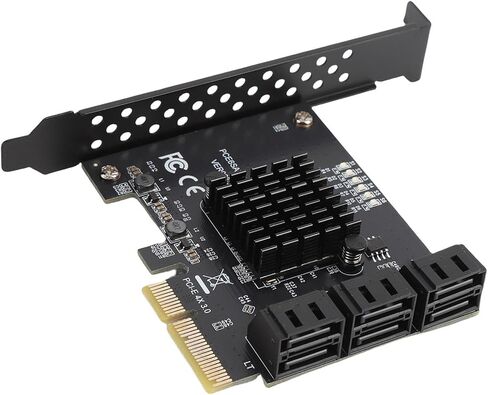 بطاقة تمديد القرص الصلب PCIE إلى 6 منافذ، واجهة PCIE 3.0 لمجموعة شرائح ASM1166، مع سرعة نقل سريعة وأداء مستقر، لتوسيع تخزين النظام in Kuwait