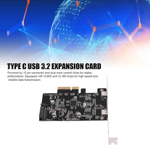 بطاقة توسيع USB 3.2 Gen PCIe بمنفذين بسرعة 10 جيجابت في الثانية USB C 3. بطاقة PCIe بسرعة 10 جيجابت في الثانية C مع شرائح VL805 VL160 لأجهزة الكمبيوتر المكتبية OS X in Kuwait