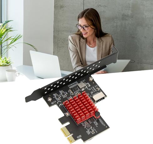 Cuifati USB 3.2 Front Type E Expansion Card, PCIE 3.0 2X Interface with ASM3142 10Gbps Main Control, for 10 8 Desktop PCs, Plug and Play No Driver Required (ASM3142 Main Control) in Kuwait