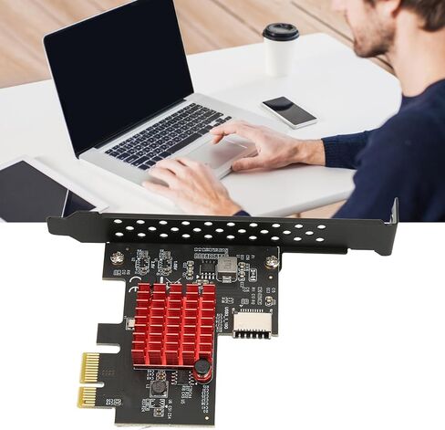 Cuifati USB 3.2 Front Type E Expansion Card, PCIE 3.0 2X Interface with ASM3142 10Gbps Main Control, for 10 8 Desktop PCs, Plug and Play No Driver Required (ASM3142 Main Control) in Kuwait