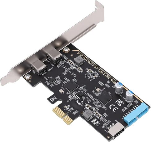 Diyeeni PCIe to Dual Type C Card with ASM1042 Chip 5Gbps USB 3.0 PCI Express Expansion Card for Desktop Computer Wins10 11 7 8 Vista in Kuwait