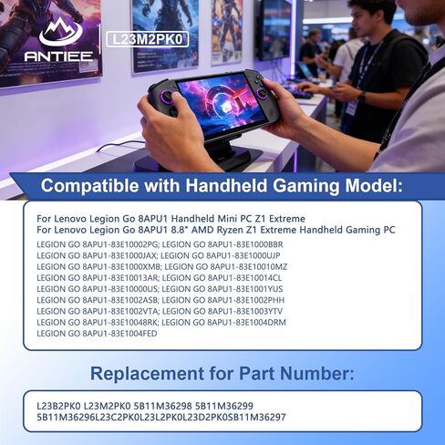 بطارية ANTIEE 81Wh L23M2PK0 L23B2PK0 L23D2PK0 لجهاز Lenovo Legion Go 8APU1 AMD سلسلة محمولة L23C2PK0 L23L2PK0 5B11M36298 5B11M36299 5B11M36296 SB11M36297 7.82V 10360 مللي أمبير in Kuwait