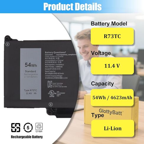 R73TC استبدال البطارية لـ Dell Latitude 3340 3440 3540 3480 3580 5340 5440 5540 سلسلة بطارية الكمبيوتر المحمول DR02P 2X1V9 GTG7N GRWKG KDM9P 54Wh in Kuwait