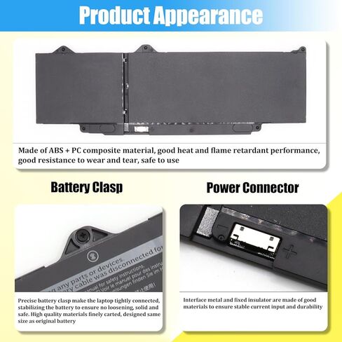 R73TC استبدال البطارية لـ Dell Latitude 3340 3440 3540 3480 3580 5340 5440 5540 سلسلة بطارية الكمبيوتر المحمول DR02P 2X1V9 GTG7N GRWKG KDM9P 54Wh in Kuwait
