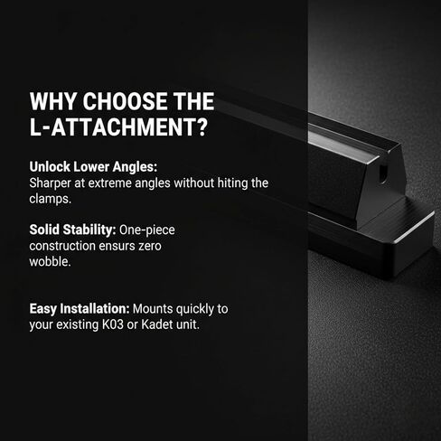 محول VCTGAM® L-Attachment متوافق مع TSPROF K03، Kadet، Pioneer - موسع شحذ منخفض الزاوية للسكاكين الضيقة والسكاكين - ملحق مشبك من الألومنيوم المؤكسد in Kuwait