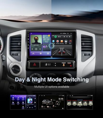 ستيريو راديو السيارة لسيارة Toyota Tacoma 2005-2015، وحدة رأسية بشاشة تعمل باللمس مقاس 9 بوصات مع Android 13/CarPlay/Android Auto/4+64G /GPS Navigation/Bluetooth/FM/RDS Radio/كاميرا احتياطية عالية الدقة (4 النوى 9" 4+64G) in Kuwait