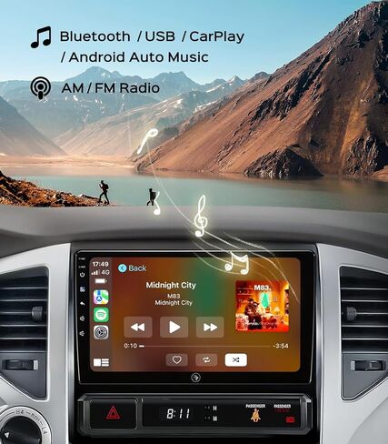 ستيريو راديو السيارة لسيارة Toyota Tacoma 2005-2015، وحدة رأسية بشاشة تعمل باللمس مقاس 9 بوصات مع Android 13/CarPlay/Android Auto/4+64G /GPS Navigation/Bluetooth/FM/RDS Radio/كاميرا احتياطية عالية الدقة (4 النوى 9" 4+64G) in Kuwait