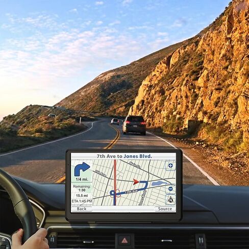 جهاز ملاح GPS لشاحنة السيارة RV، أحدث الخرائط لعام 2026، شاشة لمس 7 بوصة مع توجيه صوتي، حد السرعة وتنبيهات الكاميرا ذات الضوء الأحمر in Kuwait