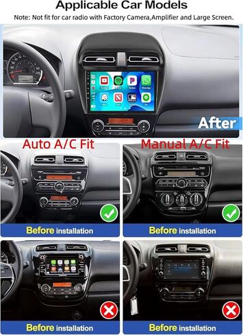 2+64G Latest Android Car Stereo for Mitsubishi Mirage 2012-2023,9 inch Touch Screen Radio Wireless Apple CarPlay Android Auto DSP 5G WiFi Bluetooth GPS FM RDS+Free AHD Backup Cam in Kuwait