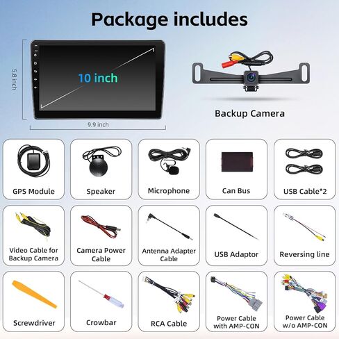 ترقية راديو ستيريو للسيارة لسيارة Chevy Silverado 2007-2013 Tahoe GMC Sierra Yukon بديلة وحدة رأس Android 15 مع شاشة لمس 10 بوصة CarPlay Android كاميرا احتياطية تلقائية (2+64G) in Kuwait