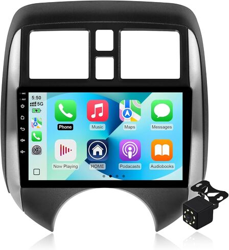 2+64G Android 14 Double Din Car Stereo for Nissan Versa Note 2014-2018 with 9 Inch Touchscreen Radio Built-in Wireless Carplay/Android Auto/GPS/Bluetooth/FM/AUX-in/SWC/Backup Camera in Kuwait