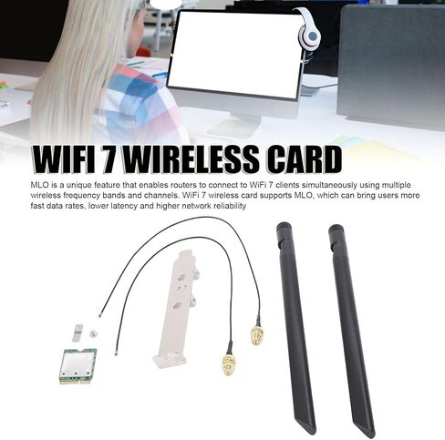 بطاقة fosa WiFi 7 اللاسلكية، محول شبكة M.2 مع دعم هوائيات 2x2 بسرعة 5.8 جيجابت في الثانية 2.4 جيجا هرتز 5 جيجا 6 جيجا هرتز ثلاثي النطاق 4K QAM 2x2 in Kuwait
