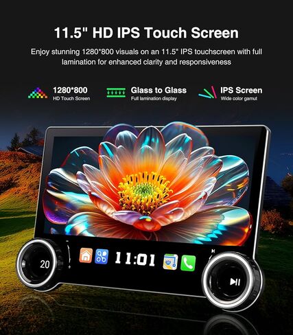 ستيريو سيارة لسيارة دودج رام 1500 2500 3500 (2013-2018)، راديو بشاشة لمس 11.5 بوصة مع CarPlay لاسلكي وAndroid Auto، ملاحة GPS، مجموعة أجهزة القياس بمقابض مزدوجة in Kuwait