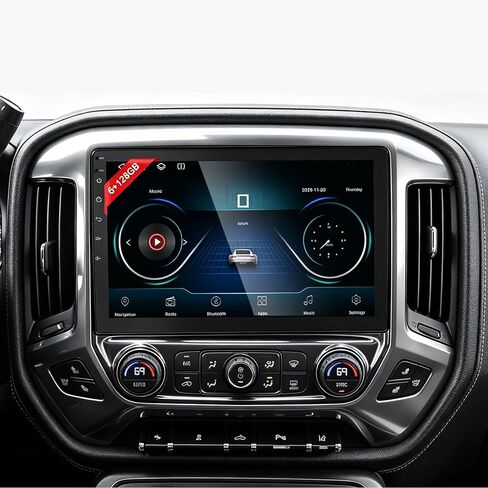 ترقية راديو السيارة 8-Core 6+128GB لـ 2014-2018 Chevy Silverado GMC Sierra، Android 13 Car Stereo، Wireless CarPlay & Android Auto، المدمج في EQ، DSP، بلوتوث، FM/AM/RDS، كاميرا احتياطية 1080P، SWC، GPS in Kuwait