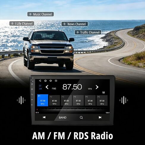 ترقية راديو السيارة 8-Core 6+128GB لـ 2014-2018 Chevy Silverado GMC Sierra، Android 13 Car Stereo، Wireless CarPlay & Android Auto، المدمج في EQ، DSP، بلوتوث، FM/AM/RDS، كاميرا احتياطية 1080P، SWC، GPS in Kuwait